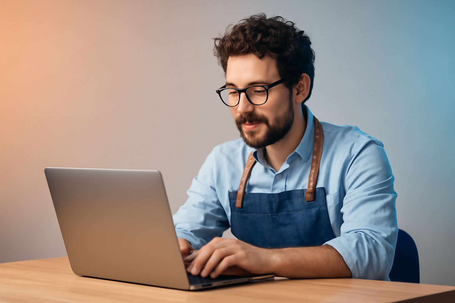 A small business owner reviewing hosting options on a laptop