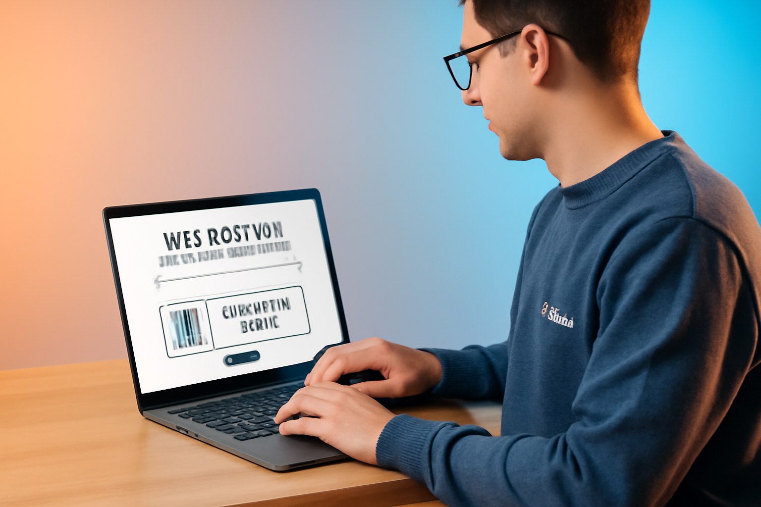 Biên tập viên Promu đang kiểm tra mã giảm giá web hosting trên laptop